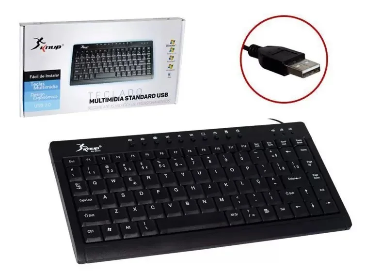 Teclado Usb Mini Knup Kp-2013 Preto - Cod: 1214